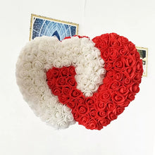 Load image into Gallery viewer, Heart Shaped Rose Hanging Wreath Flowers - wedding decoration - Wall Decor - Valentine&#39;s Day Gift - silk flowers