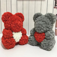 Load image into Gallery viewer, Artificial Rose Teddy Bear Hug Doll